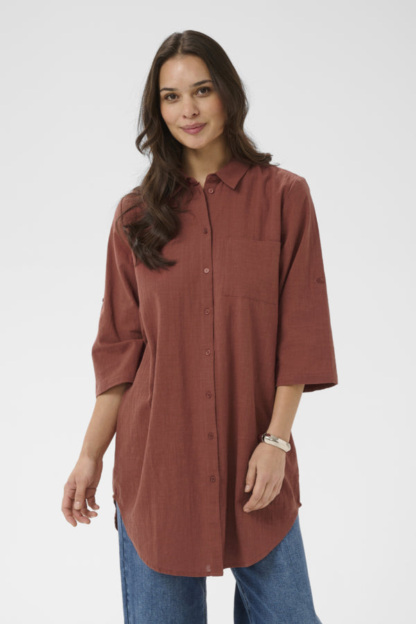 Pauline Shirt Dress - Henna