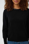 Lizza Argyle Pullover - Black