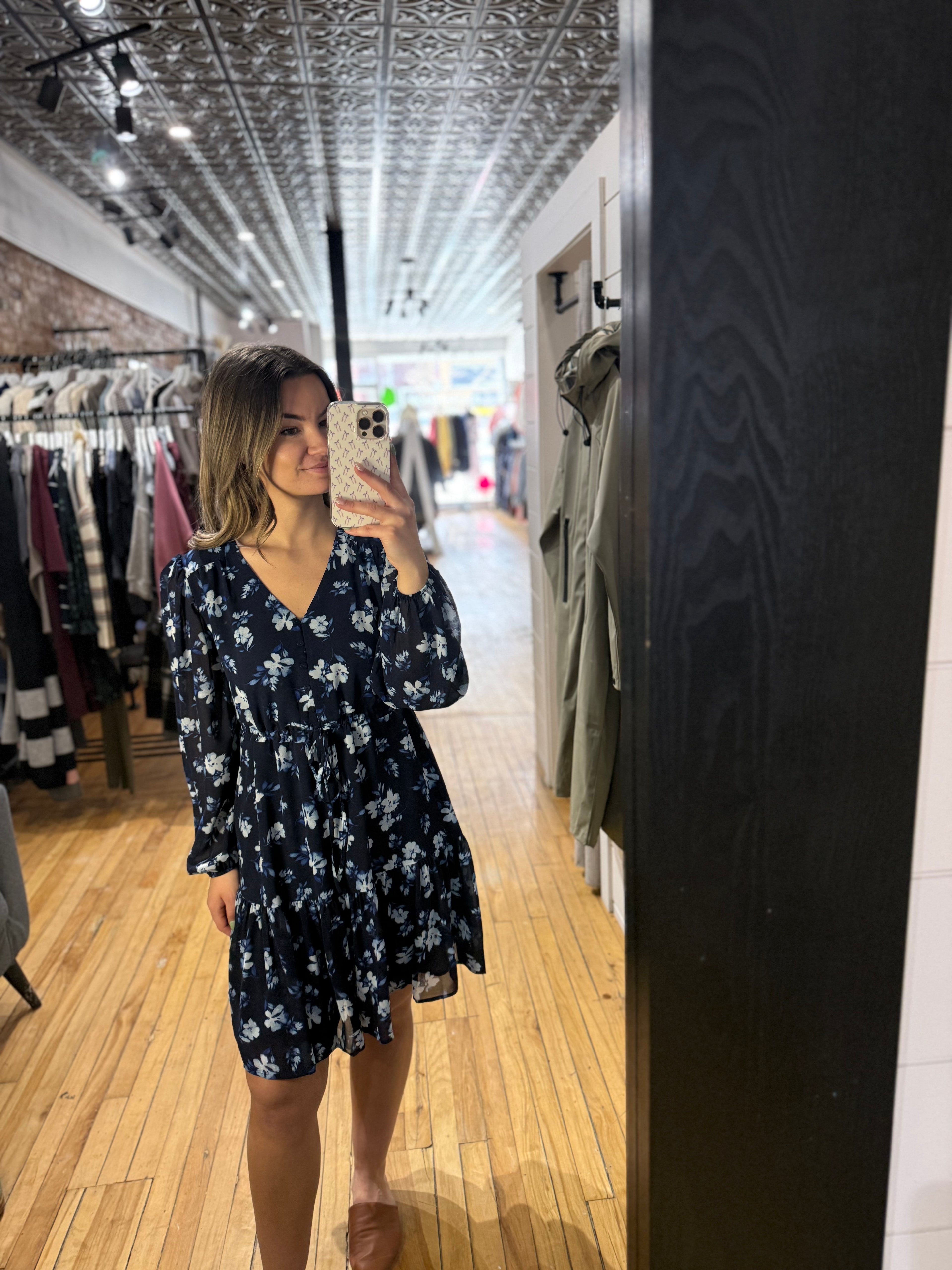 Floral Chiffon Mini Dress