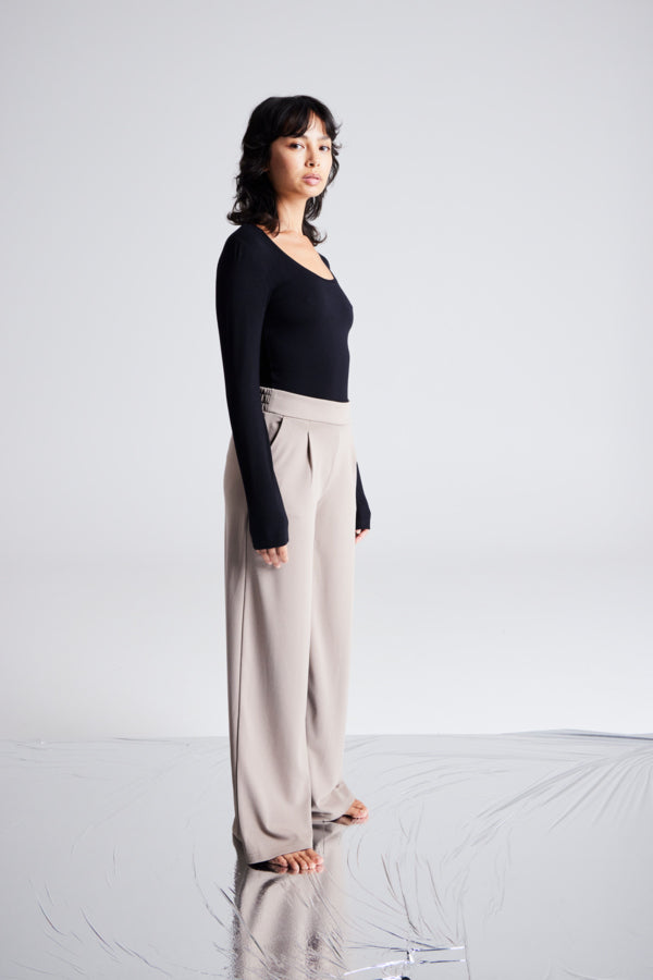 Kate Wide Long Pant - Grey