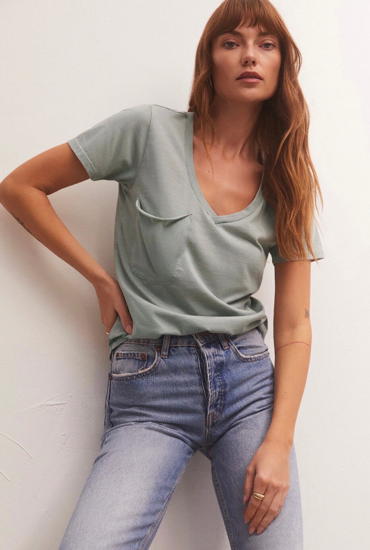 Z Supply Pocket Tee - Worn Jade