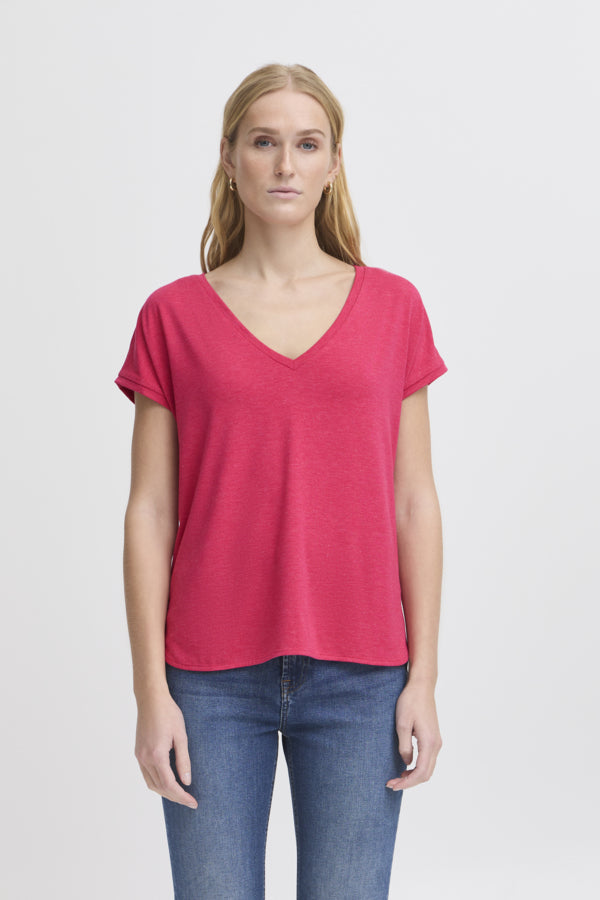 Rebel Tee- Bright Rose