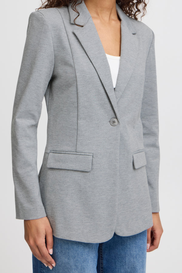 Kate Long Blazer - Grey Melange