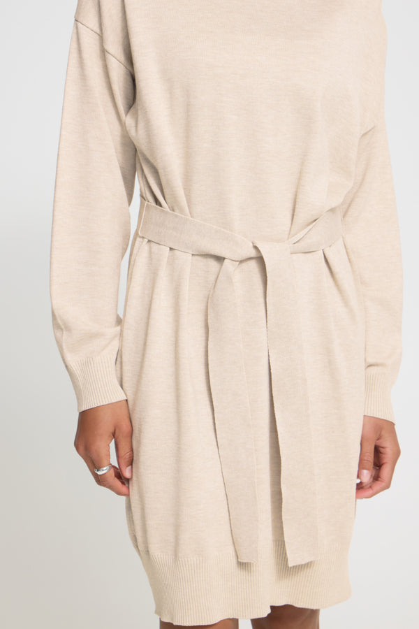 Luls Belted Cream Dress