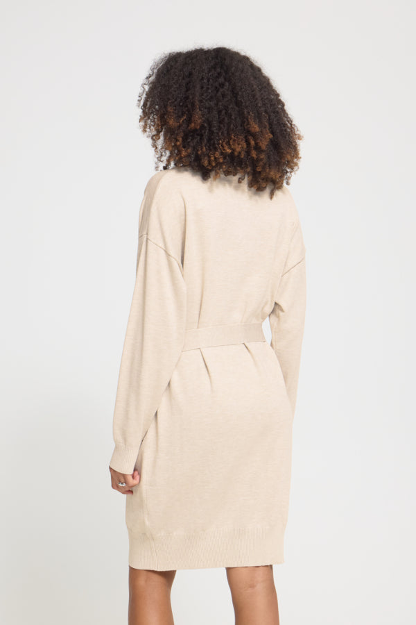 Luls Belted Cream Dress
