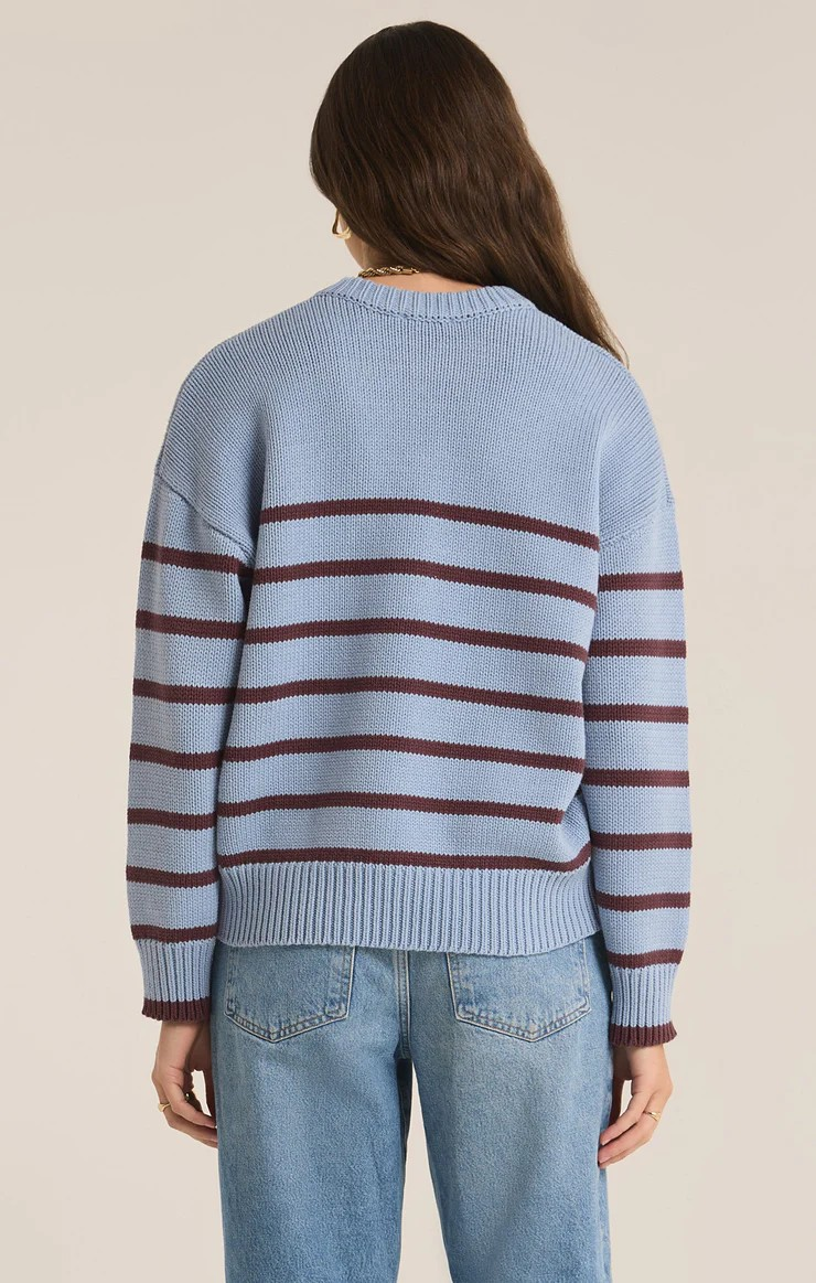 Boyfriend Stripe Sweater - Denim