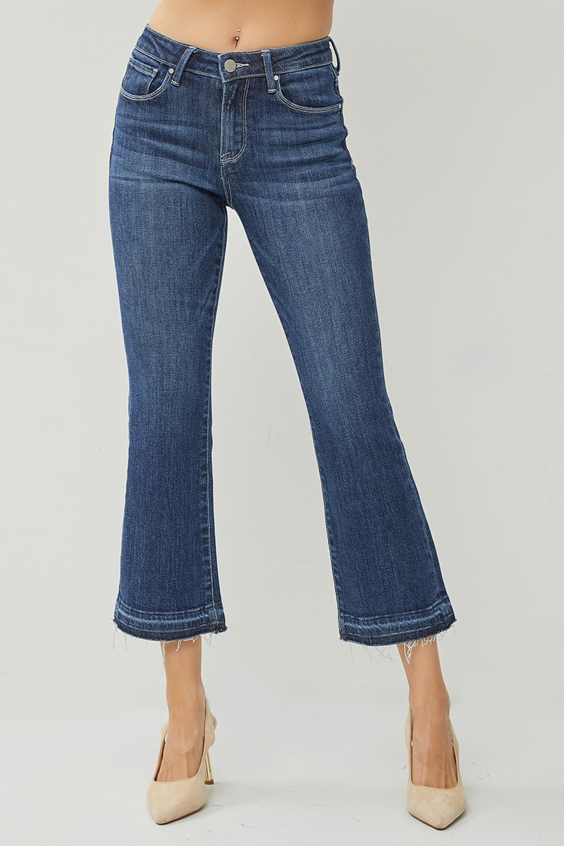 Risen HIGH RISE CROPPED FLARE JEANS