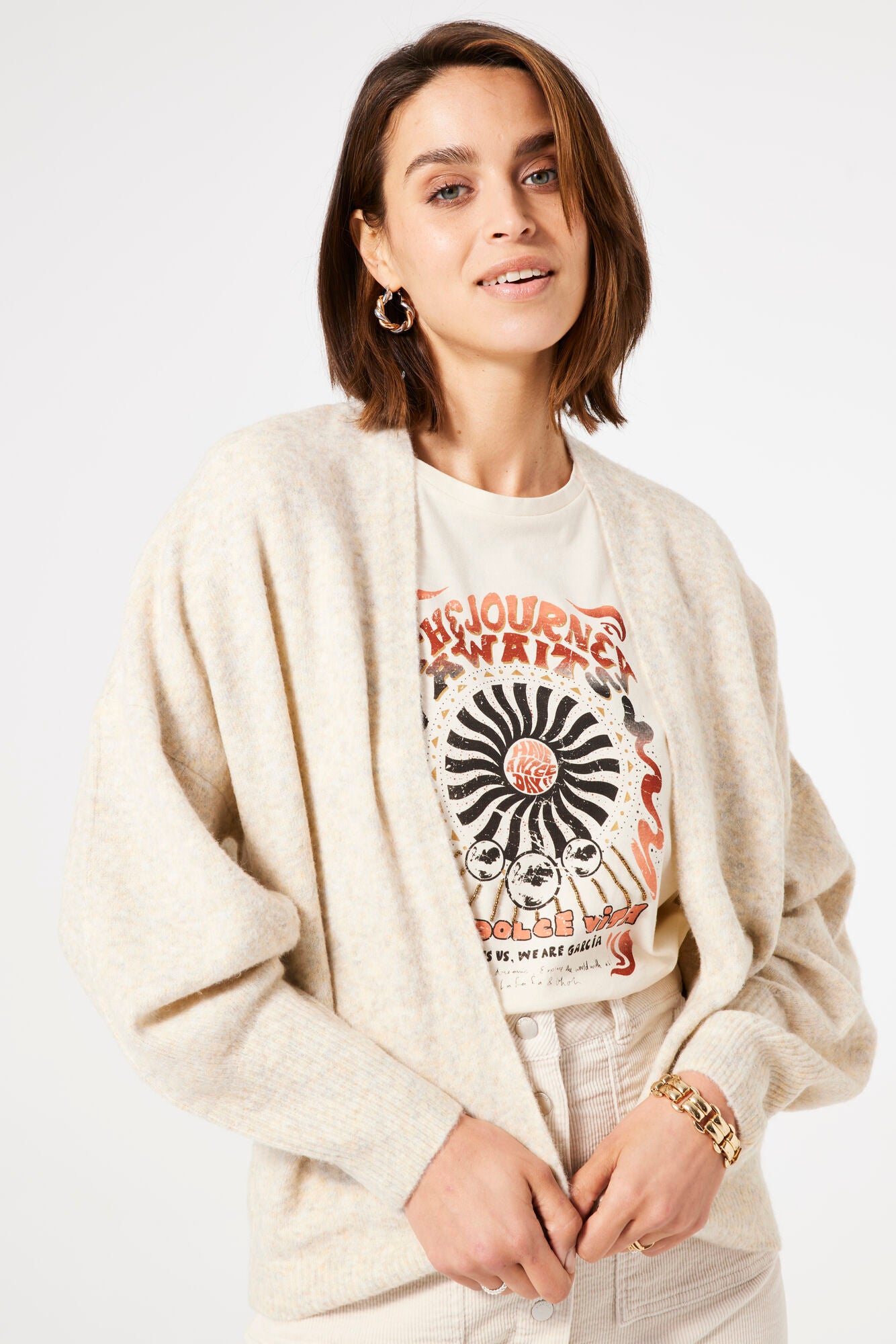 Shift Cardi -Sand