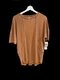 Wendy Waffle Tee - Burnt Amber