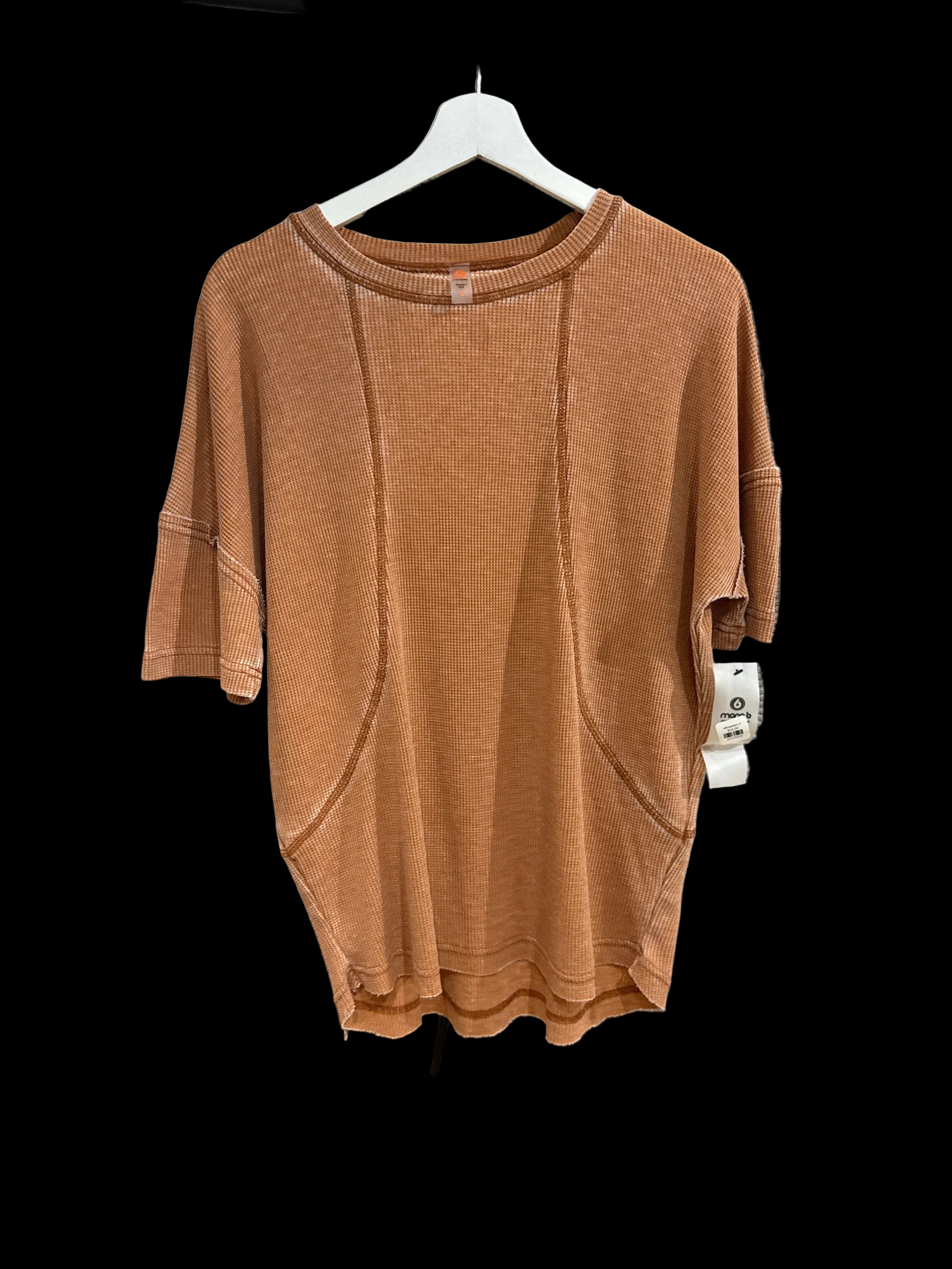 Wendy Waffle Tee - Burnt Amber