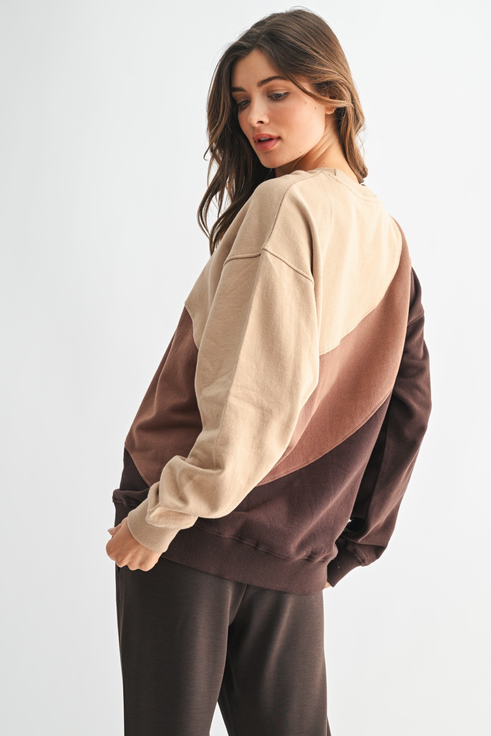 Barred Sweater - Brown/taupe