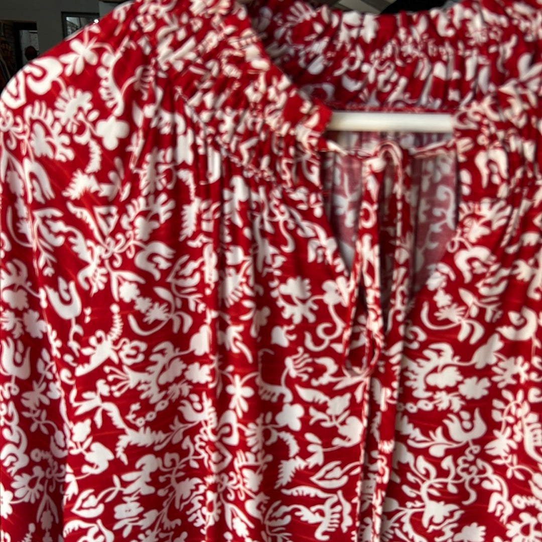 Dissy Red Floral Blouse