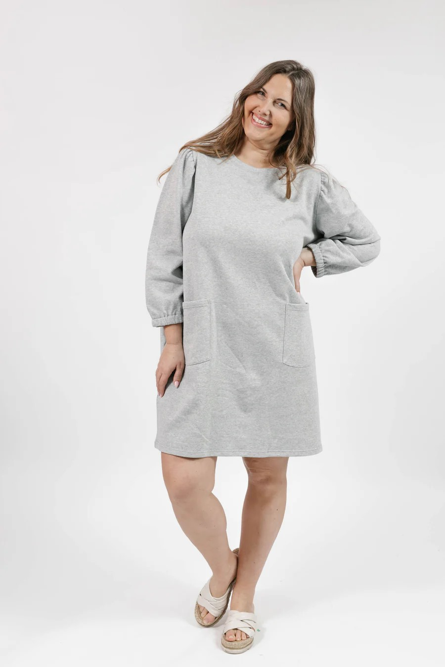 Parker Mini Dress in Heather Grey Lurex