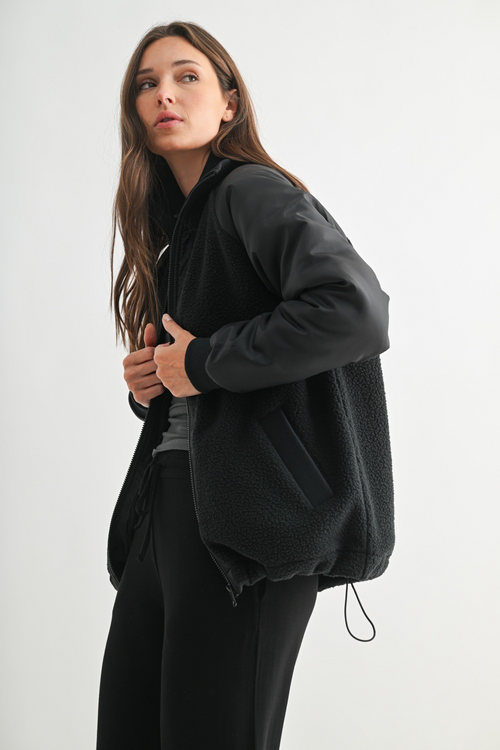 Alpine Zip Up Bomber Jacket - Navy