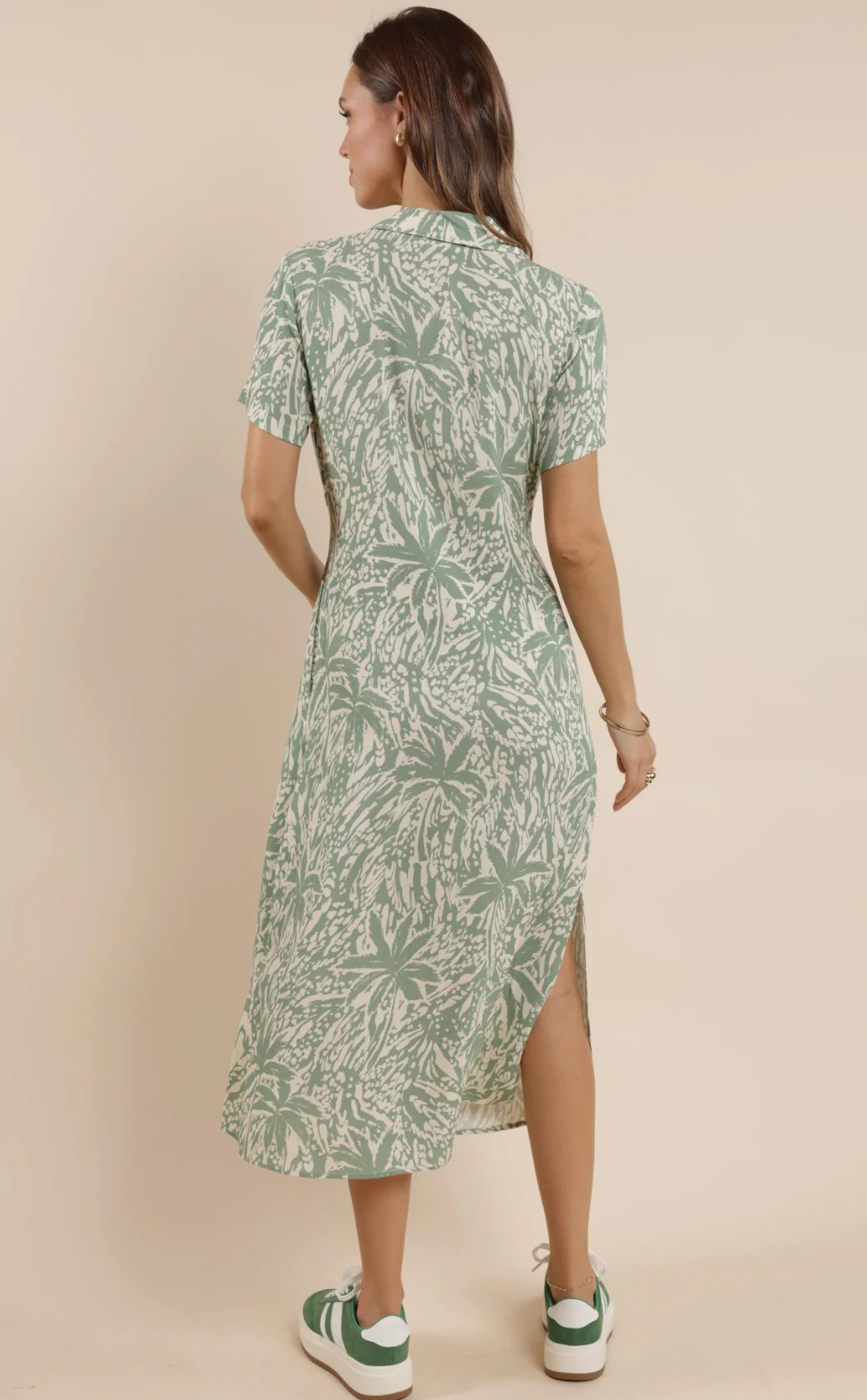 Palm Whispers Midi Dress