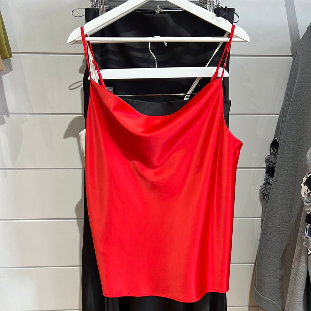 ‘CARRIE’ SATIN CAMI TOP W/ COWL NECK