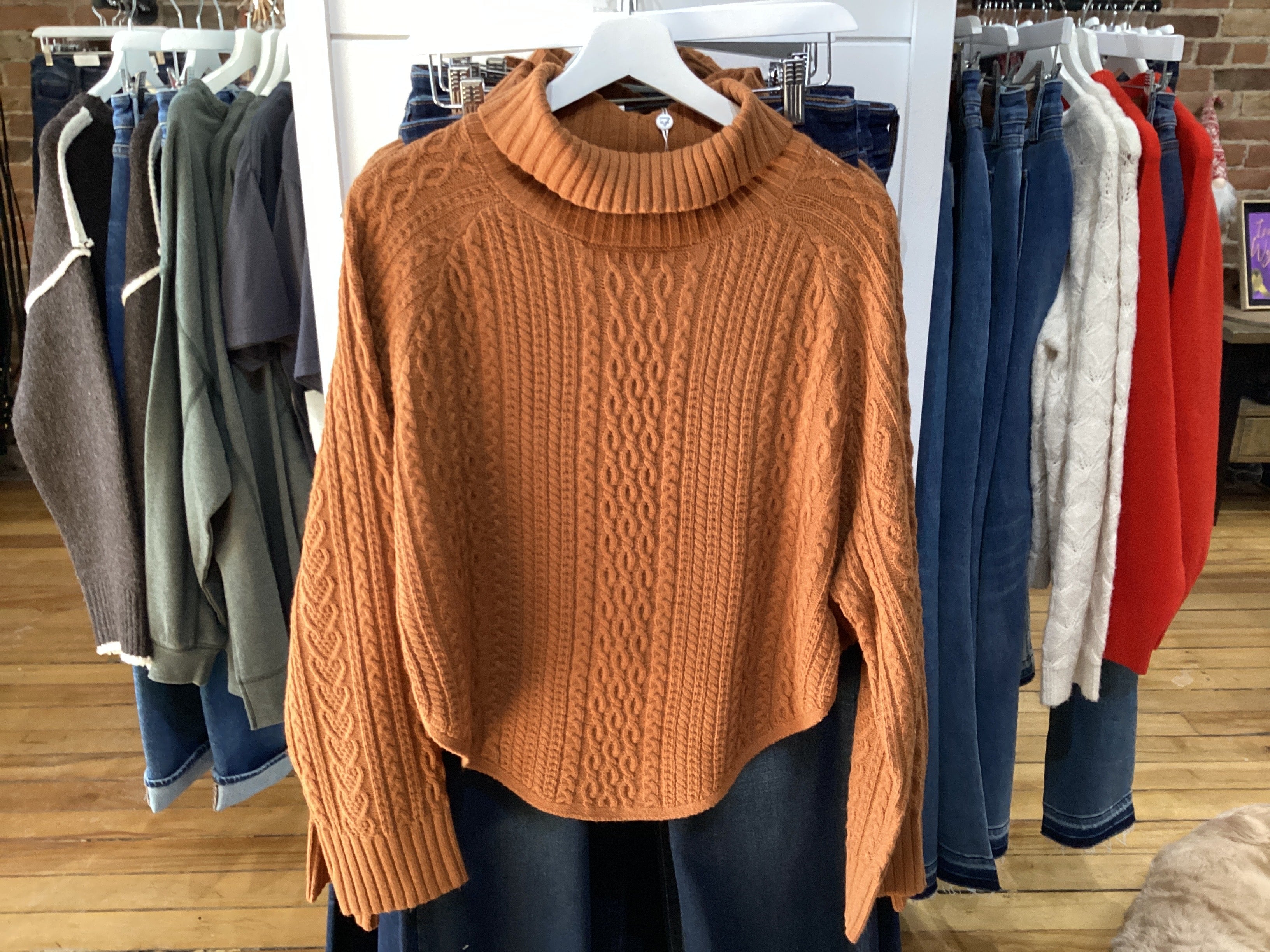Cable Rust Sweater