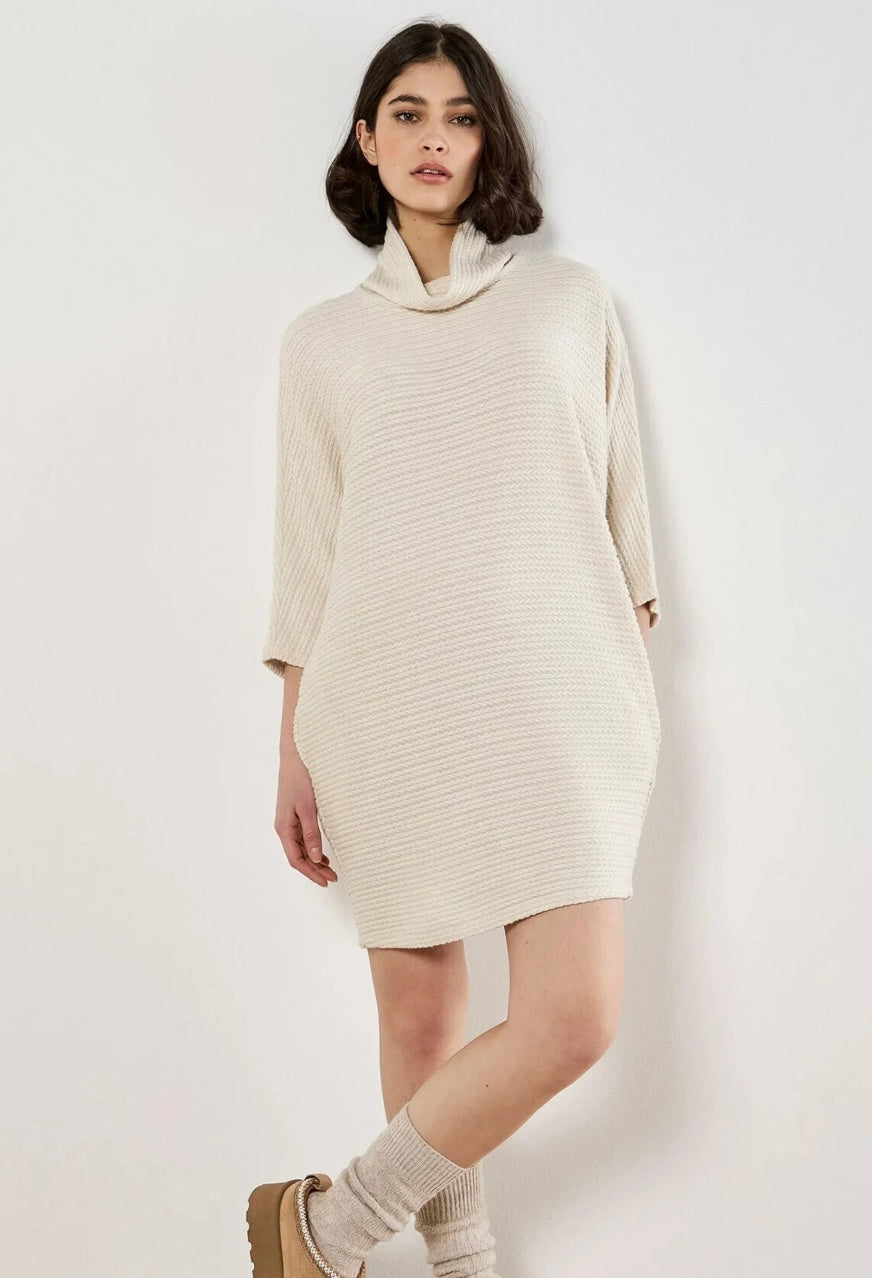 Cable Soft Mock Neck Dress