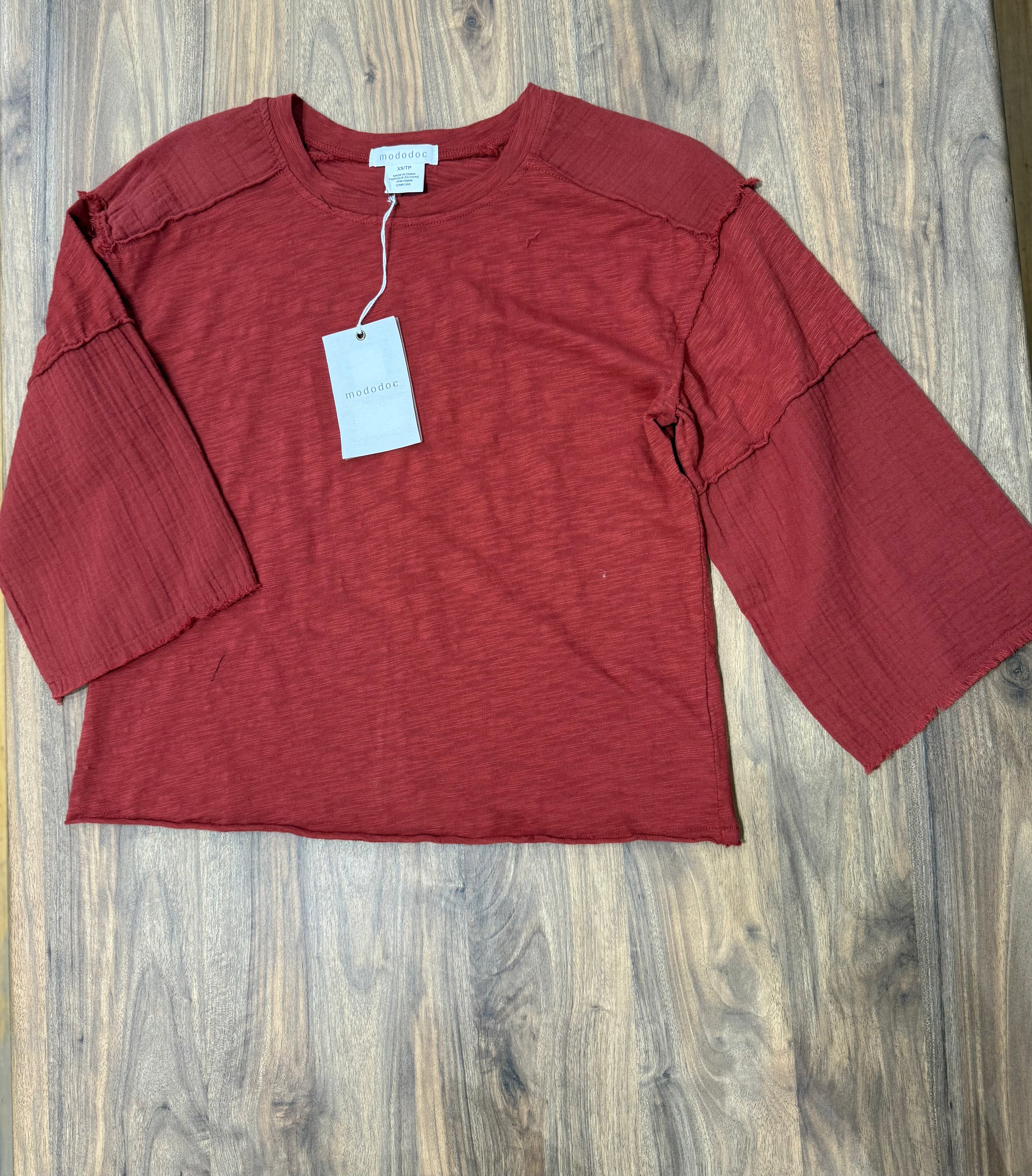 3/4 Mixed Media Tee = Spiced Cider