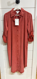 Roll UP long Sleeve Dress - Spiced Cider