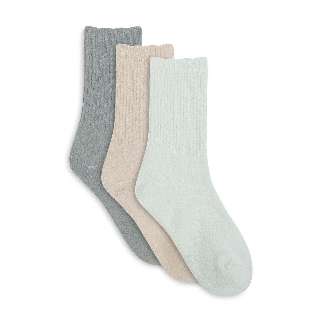 Lemon Terry Crew Socks - 3 Pack