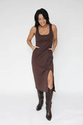Smash and Tess Penny Midi Dress - Chocolate
