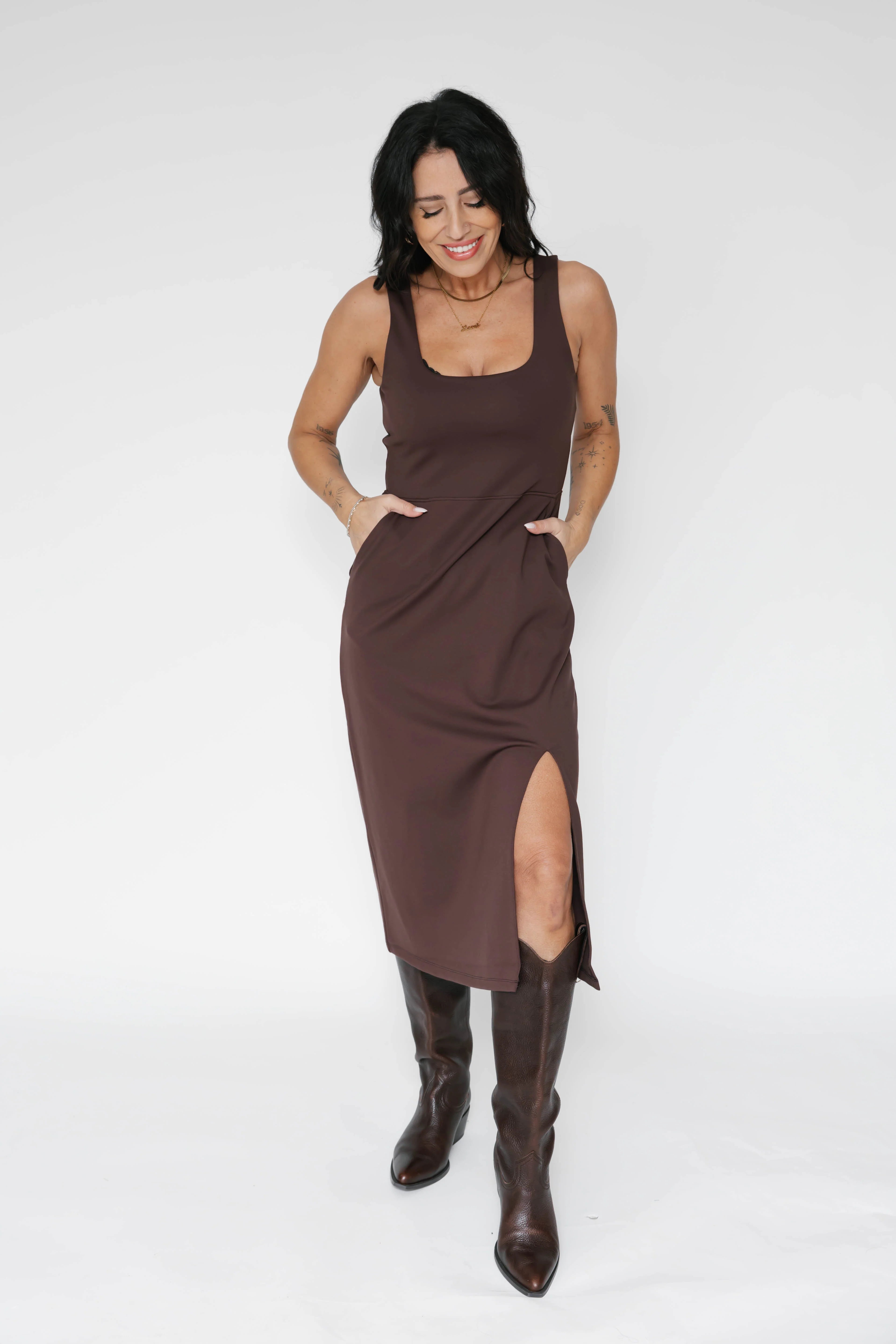 Smash and Tess Penny Midi Dress - Chocolate