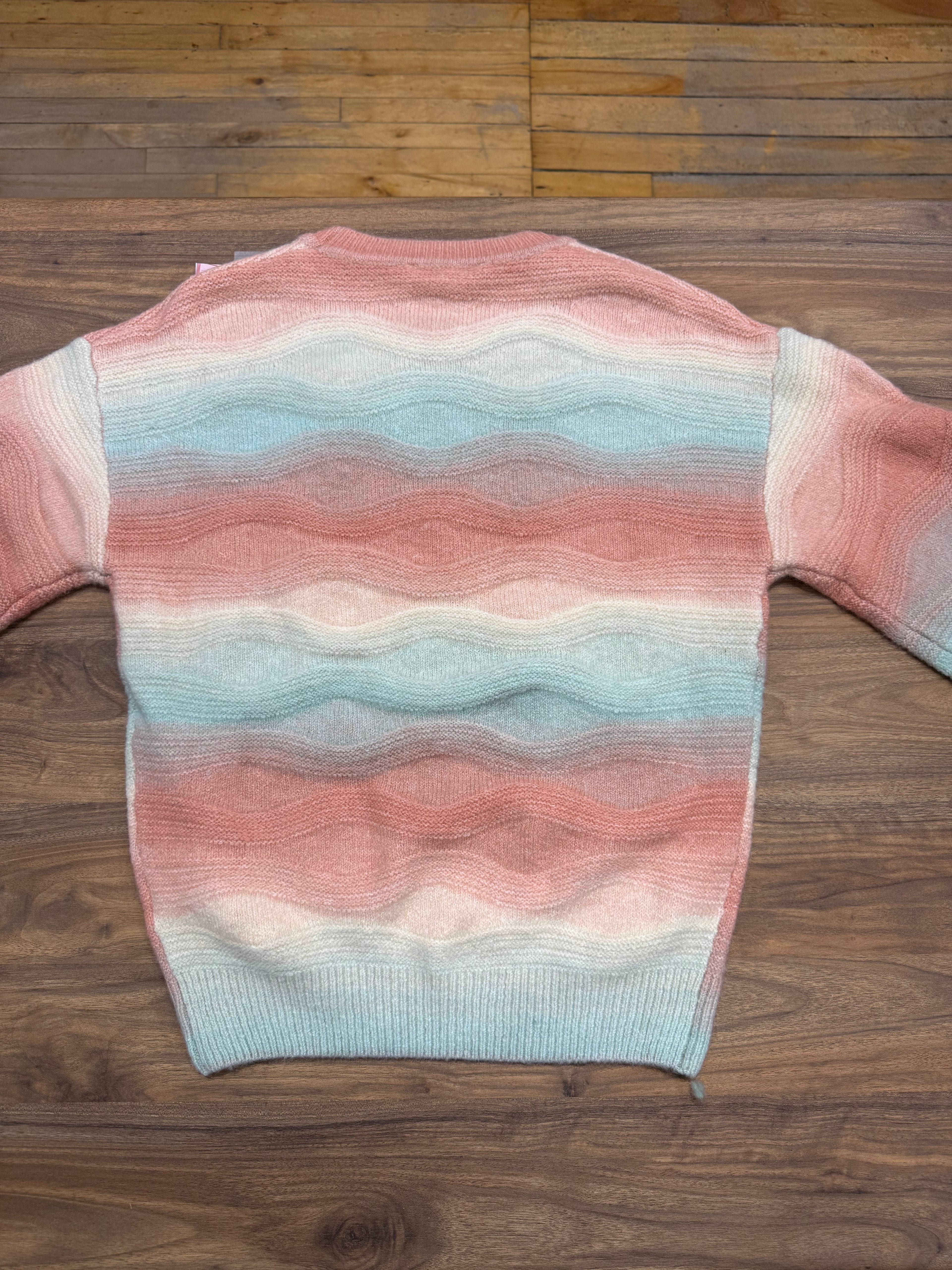 Cool Mint Wave Knit Sweater