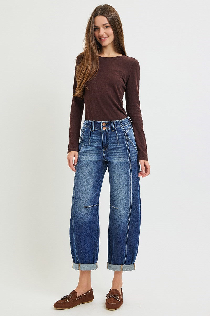 Risen Slouchy Ankle Barrel Jean