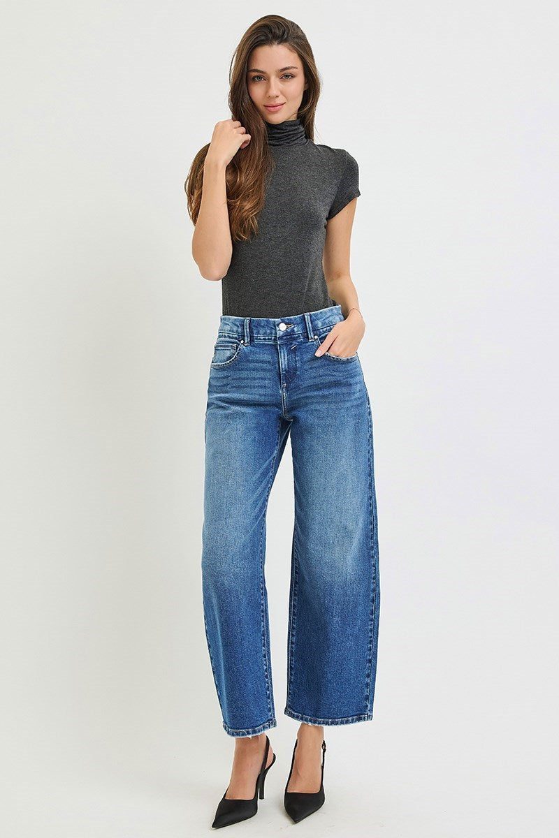 Risen Slouchy Dark Barrel Jean
