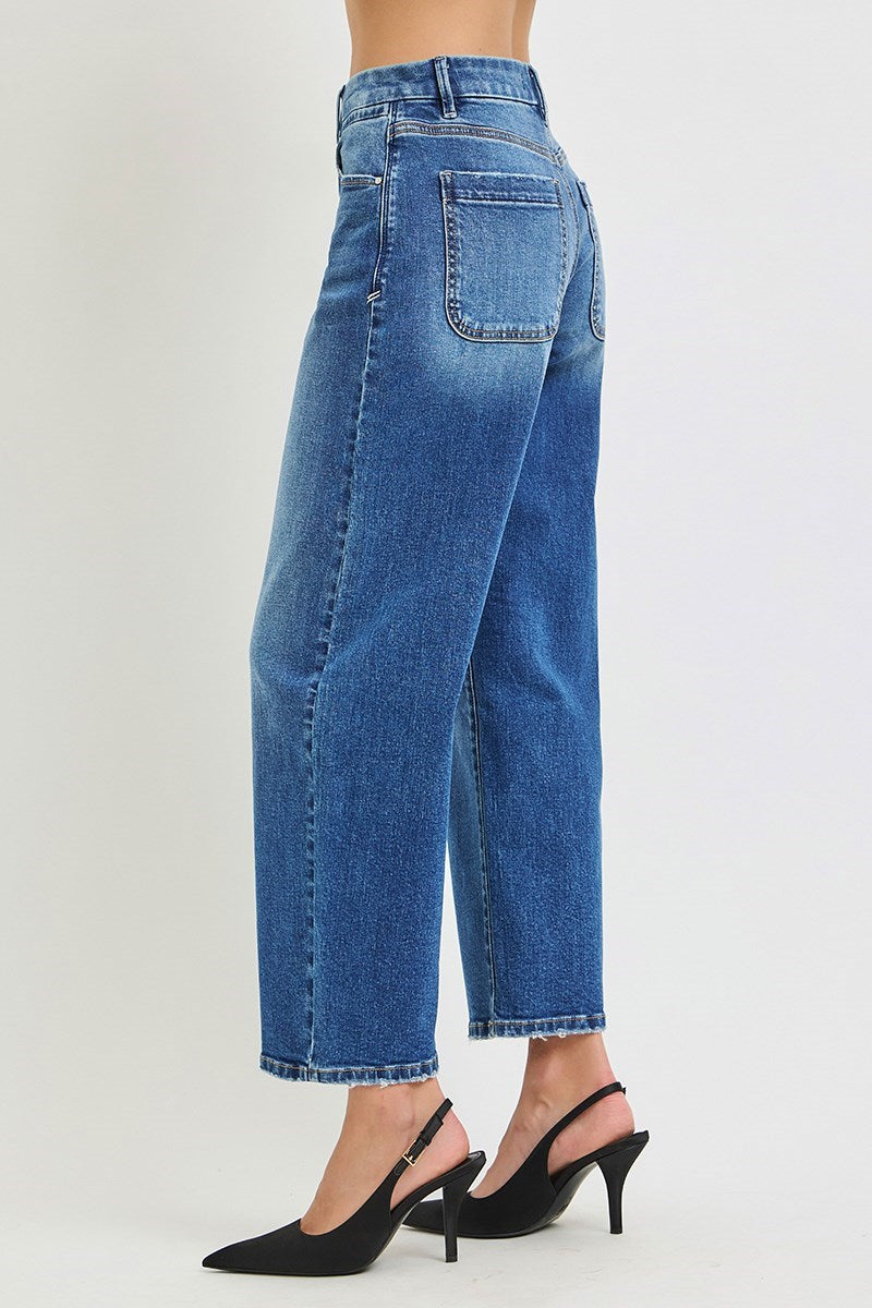 Risen Slouchy Dark Barrel Jean