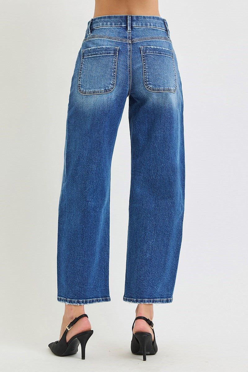 Risen Slouchy Dark Barrel Jean