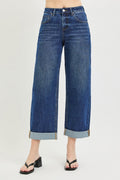 Slouchy Crop Barrel Cuffed Jean