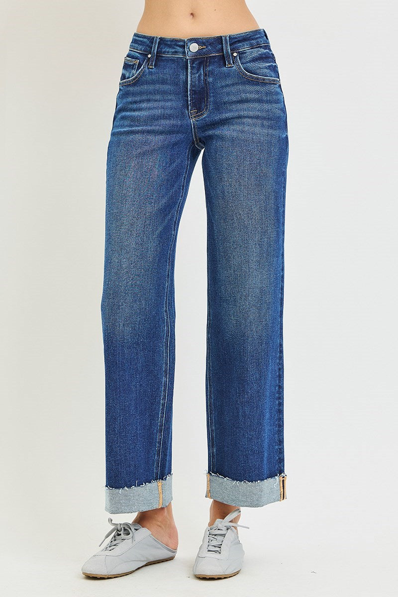 Risen Mid-Rise Ankle Straight Jean