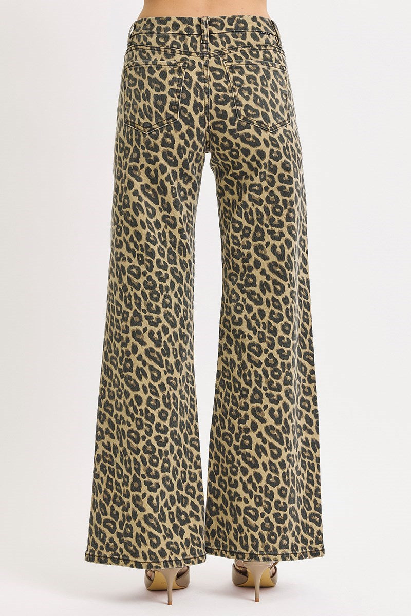 Risen Leopard Medium Rise Straight leg