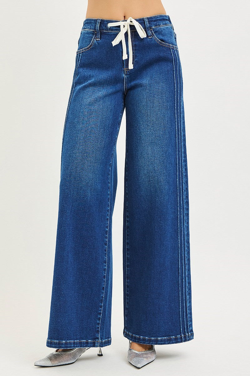 Risen Pintuck WideLeg Jeans