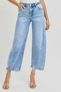 HighRise Barrel Cuffed Jeans