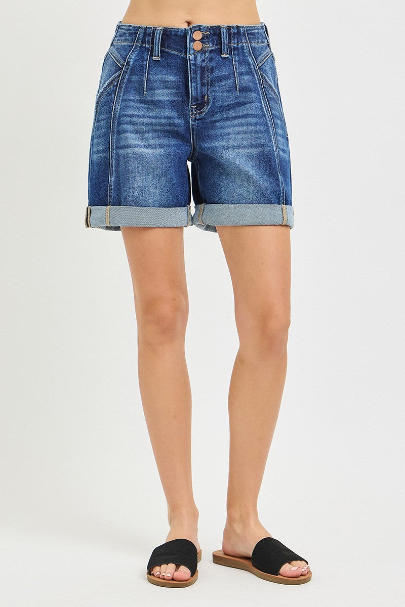 High Rise Rolled Shorts