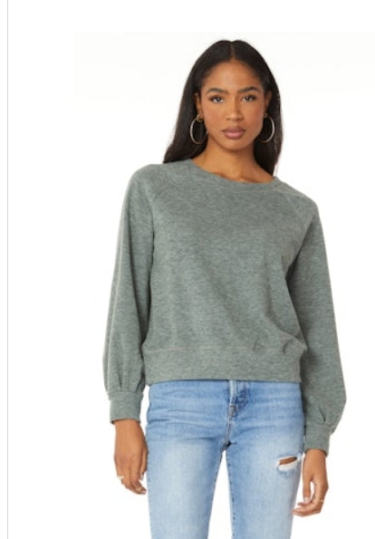 Pleat Sleeve Crewneck