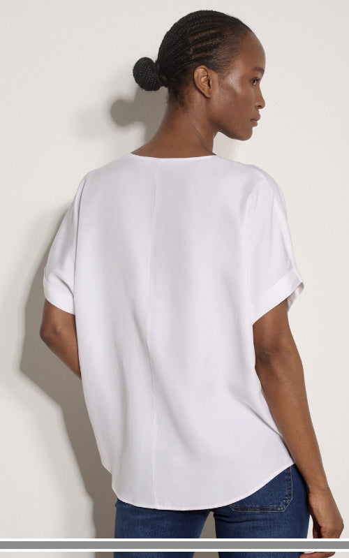 Luxe Pleat Front V-Neck Top