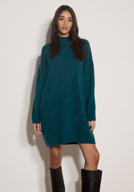 Navy Mock Neck Sweater Dress