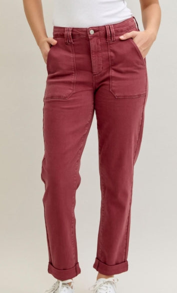 JudyBlue Burgundy Weekender Jean