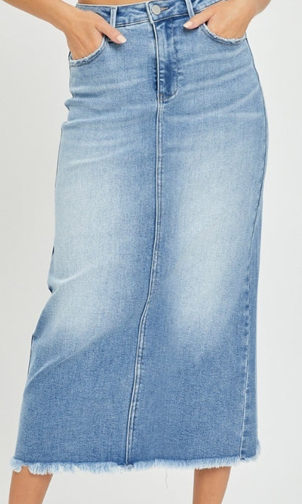 Risen Frayed Long Skirt