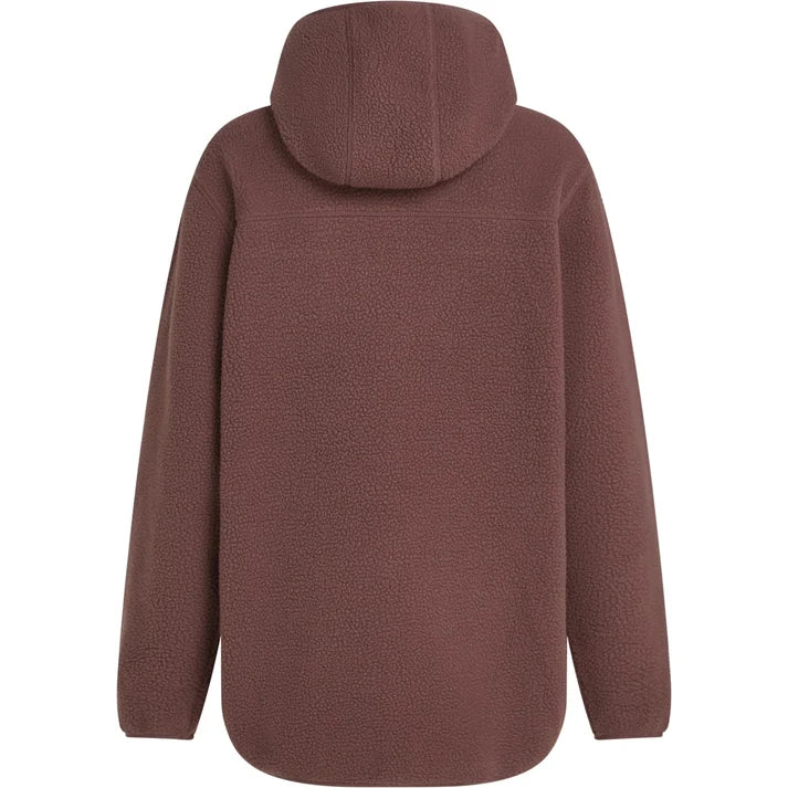 Long Fuzzy High Pile Jacket- Purple Gray