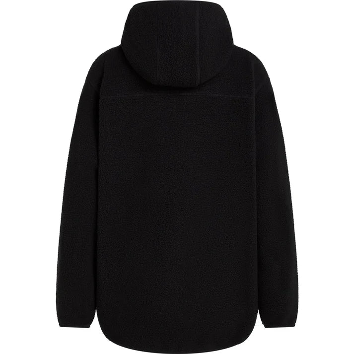 Long Fuzzy High Pile Jacket - Black Out