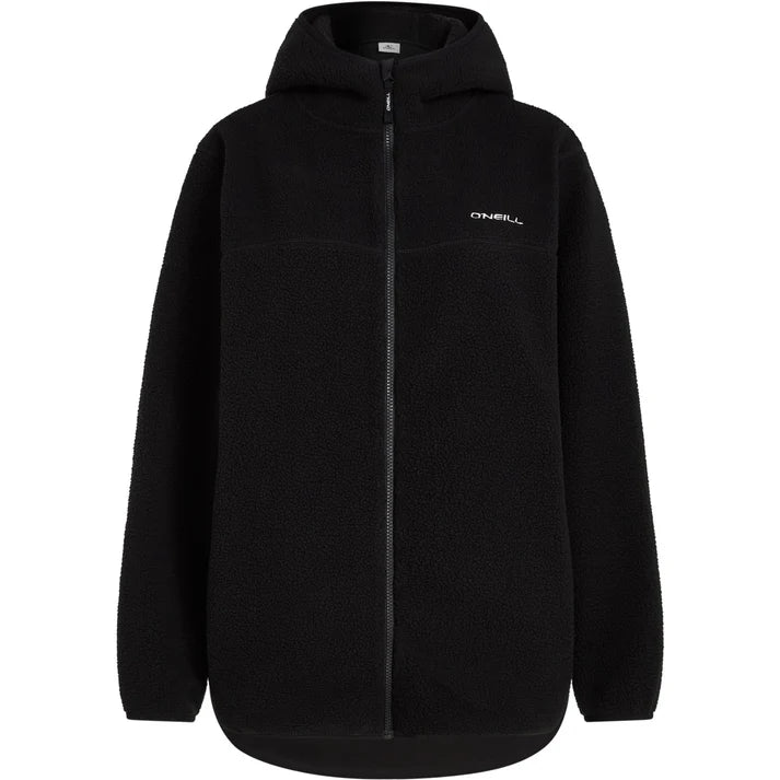 Long Fuzzy High Pile Jacket - Black Out