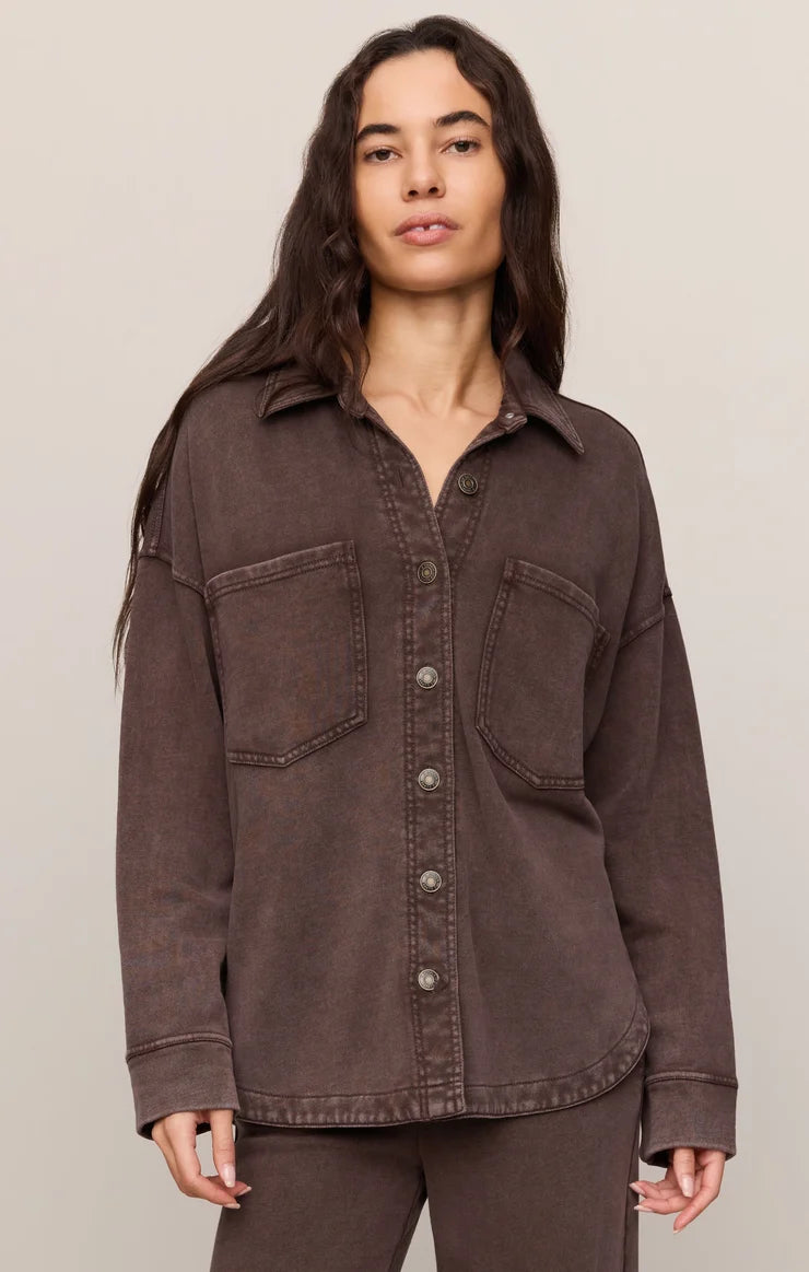 Z Supply - All Day Knit Jacket Dark Chocolate