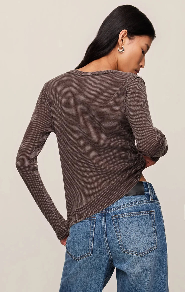 Arlet Mini Thermal Long Sleeve - Monstera & Dark Chocolate
