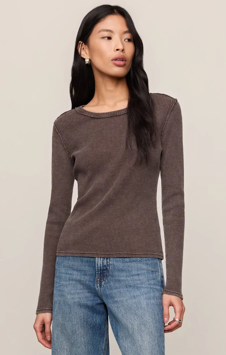 Arlet Mini Thermal Long Sleeve - Monstera & Dark Chocolate