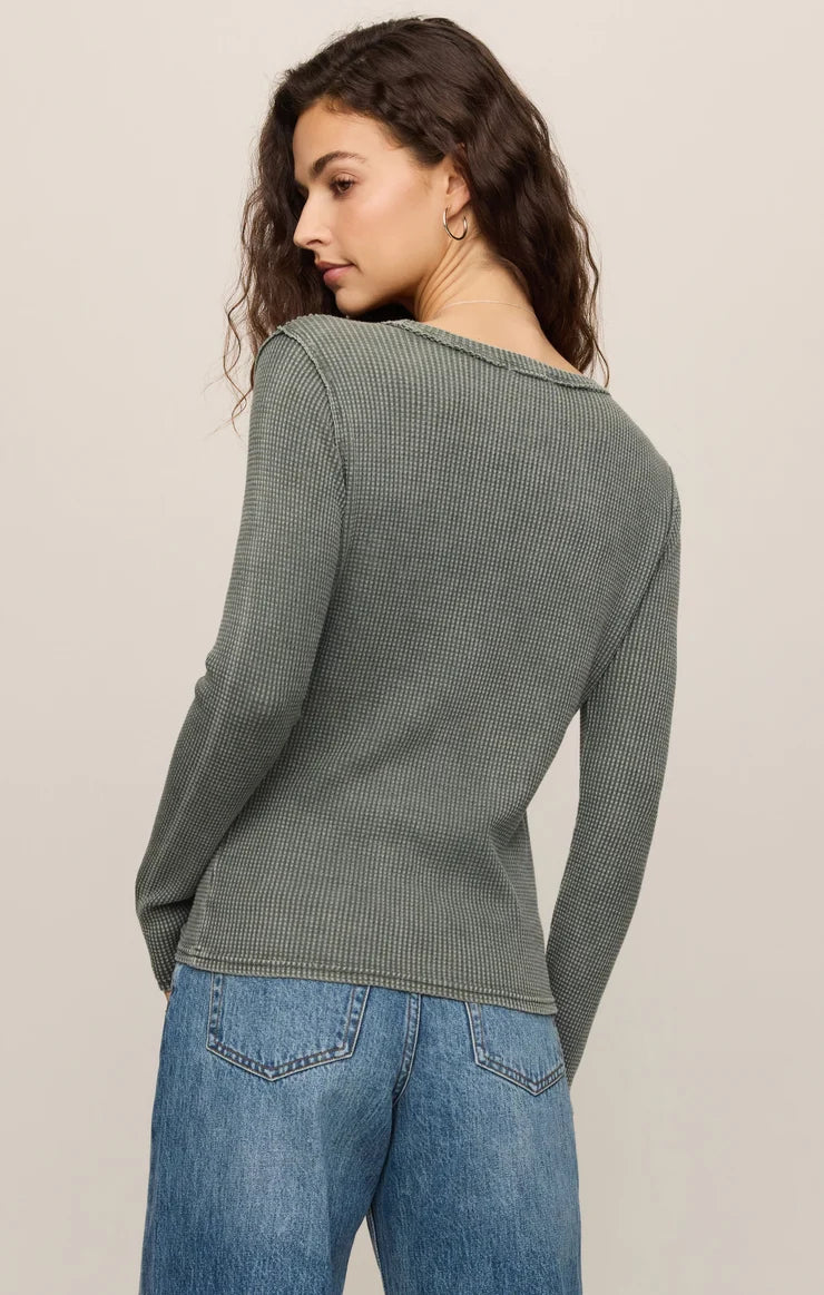 Arlet Mini Thermal Long Sleeve - Monstera & Dark Chocolate
